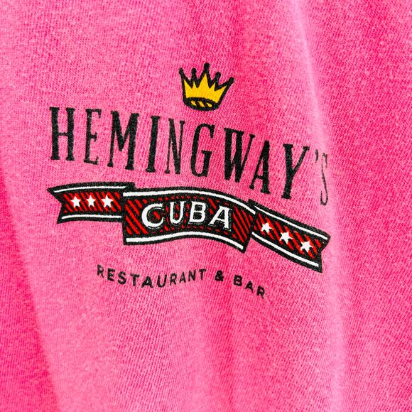 Hemingway's Cuba Pink Cotton Souvenir Asheville North Carolina Graphic T-Shirt - Picture 2 of 9